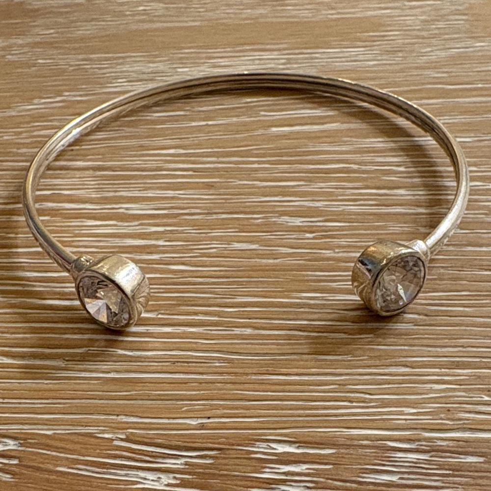 SILPADA Sterling Silver Flexible CZ Punctuation Cuff Bracelet
